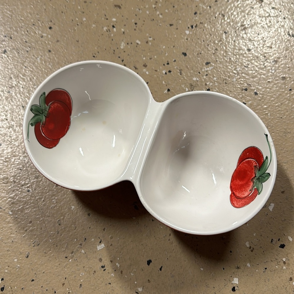 Cer Alfa Italian Double Attached Dip/Serving Bowls